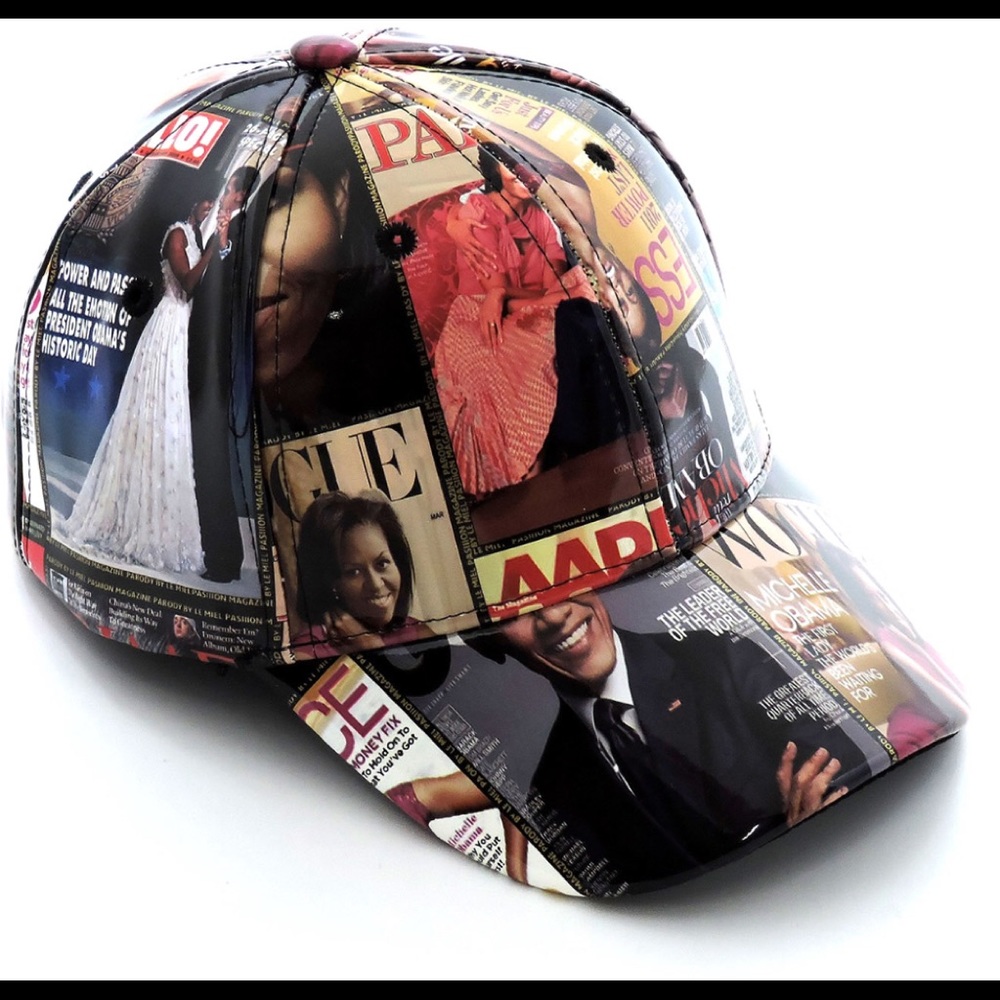 ‼️Multicolor Magazine Cover Collage Cap